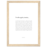 I Woke Again, Mama - Framed Print