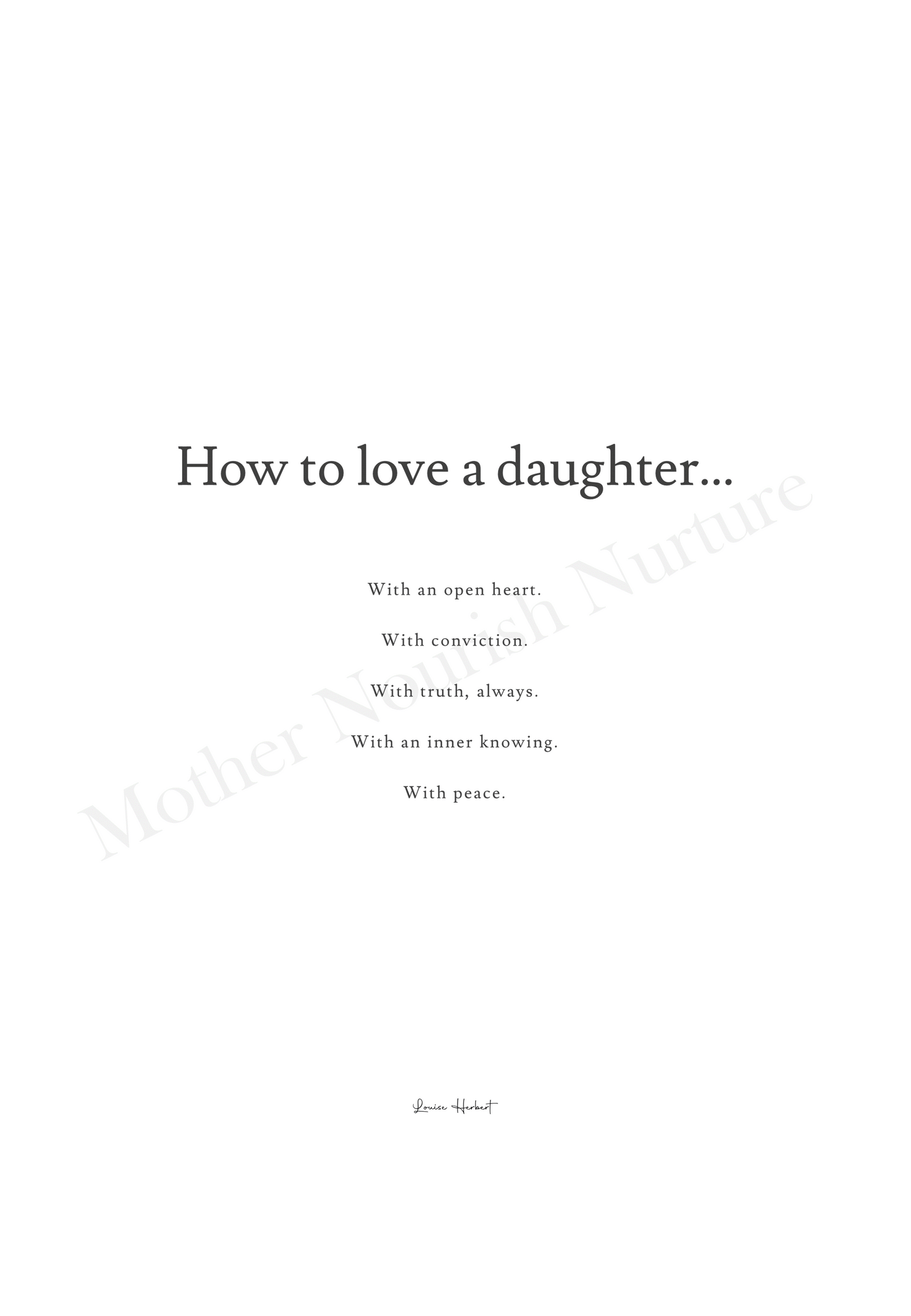 How To Love A Daughter - Digital PDF