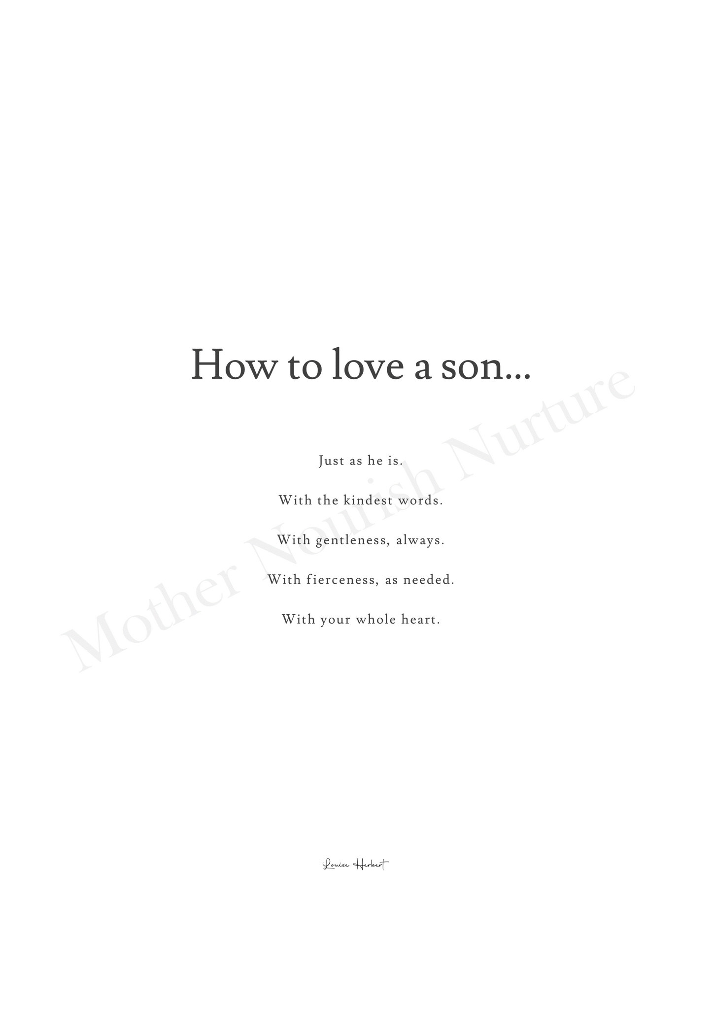 How To Love A Son - Digital PDF