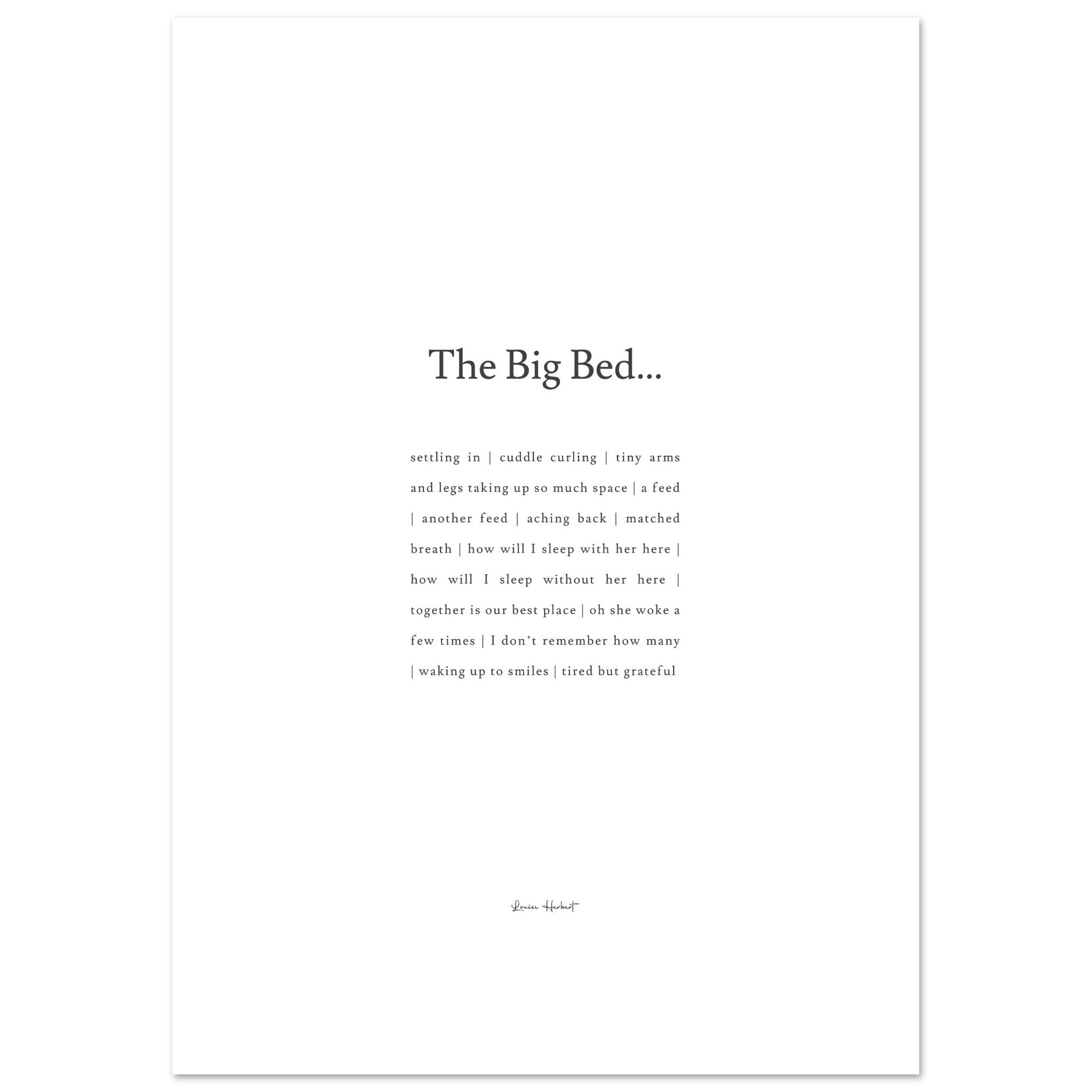 The Big Bed Print Mother Nourish Nurture