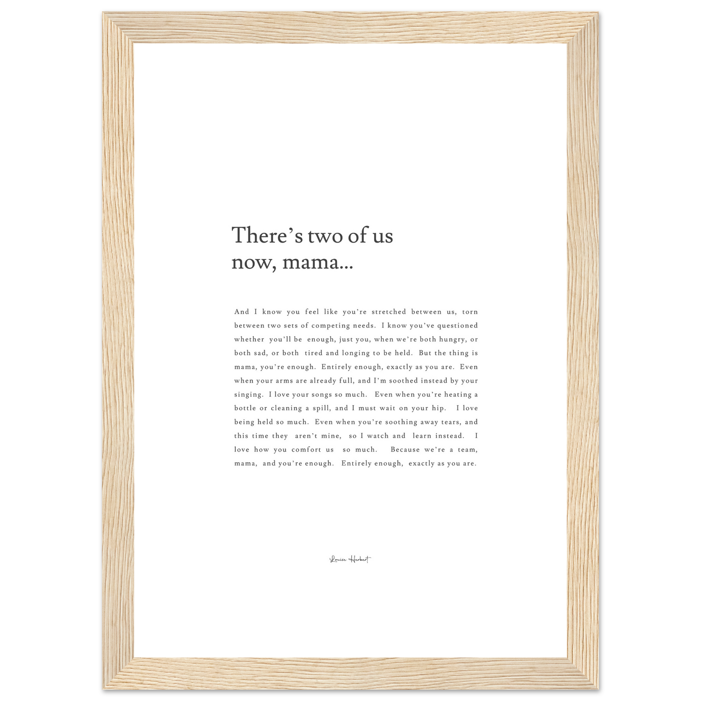 There's Two Of Us Now, Mama - Framed Print