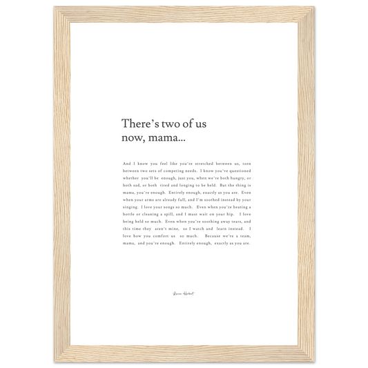 There's Two Of Us Now, Mama - Framed Print