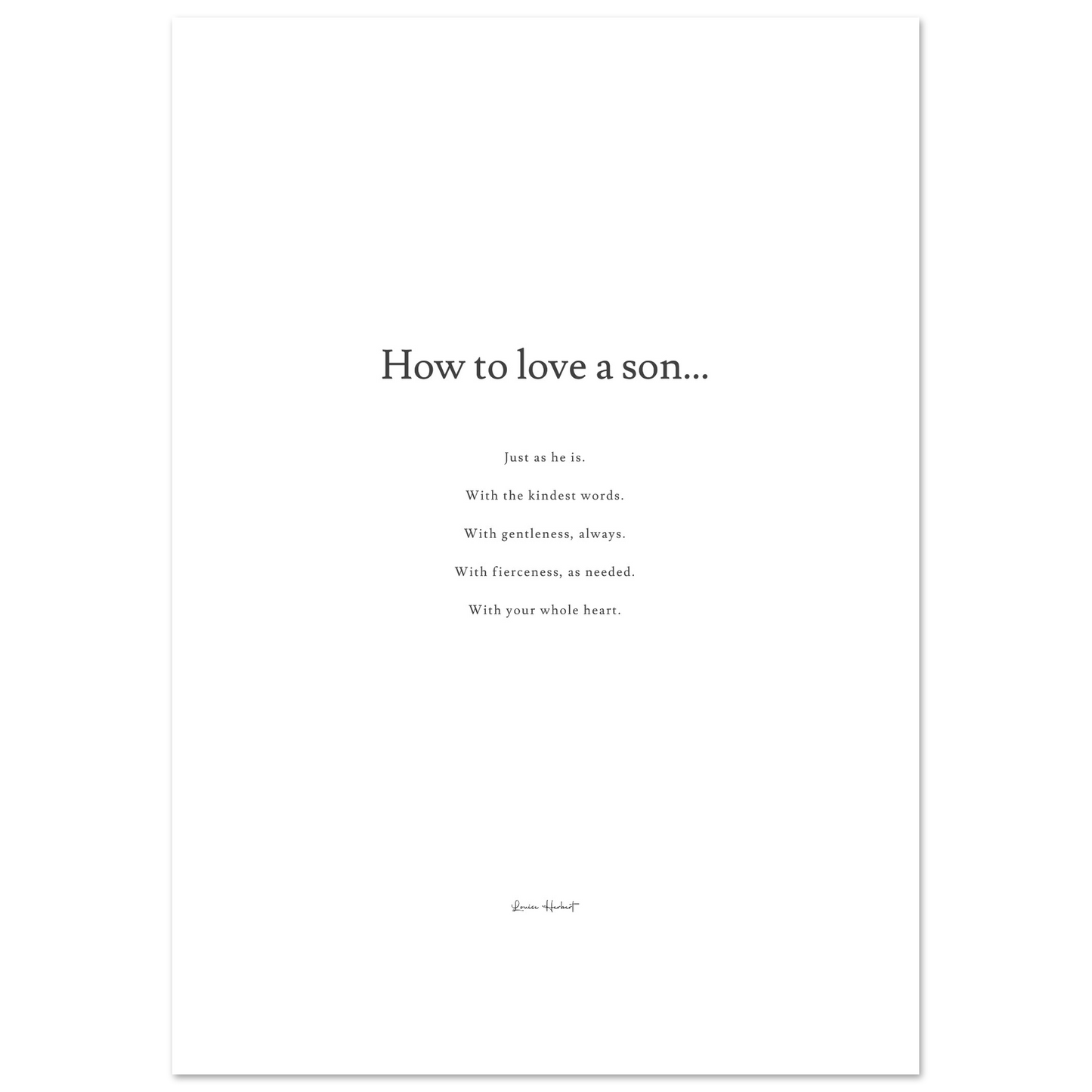 How To Love A Son - Print