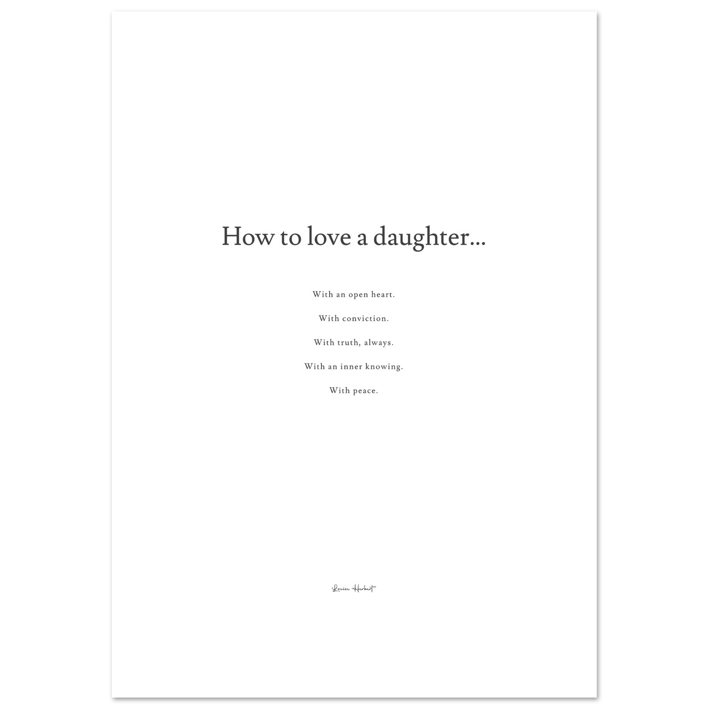 How To Love A Daughter - Print