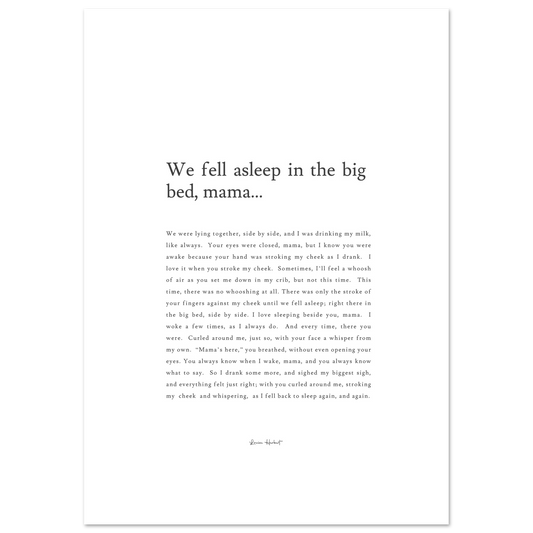 We Fell Asleep In The Big Bed, Mama - Print