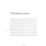 I Fell Asleep, Mama - Digital Print