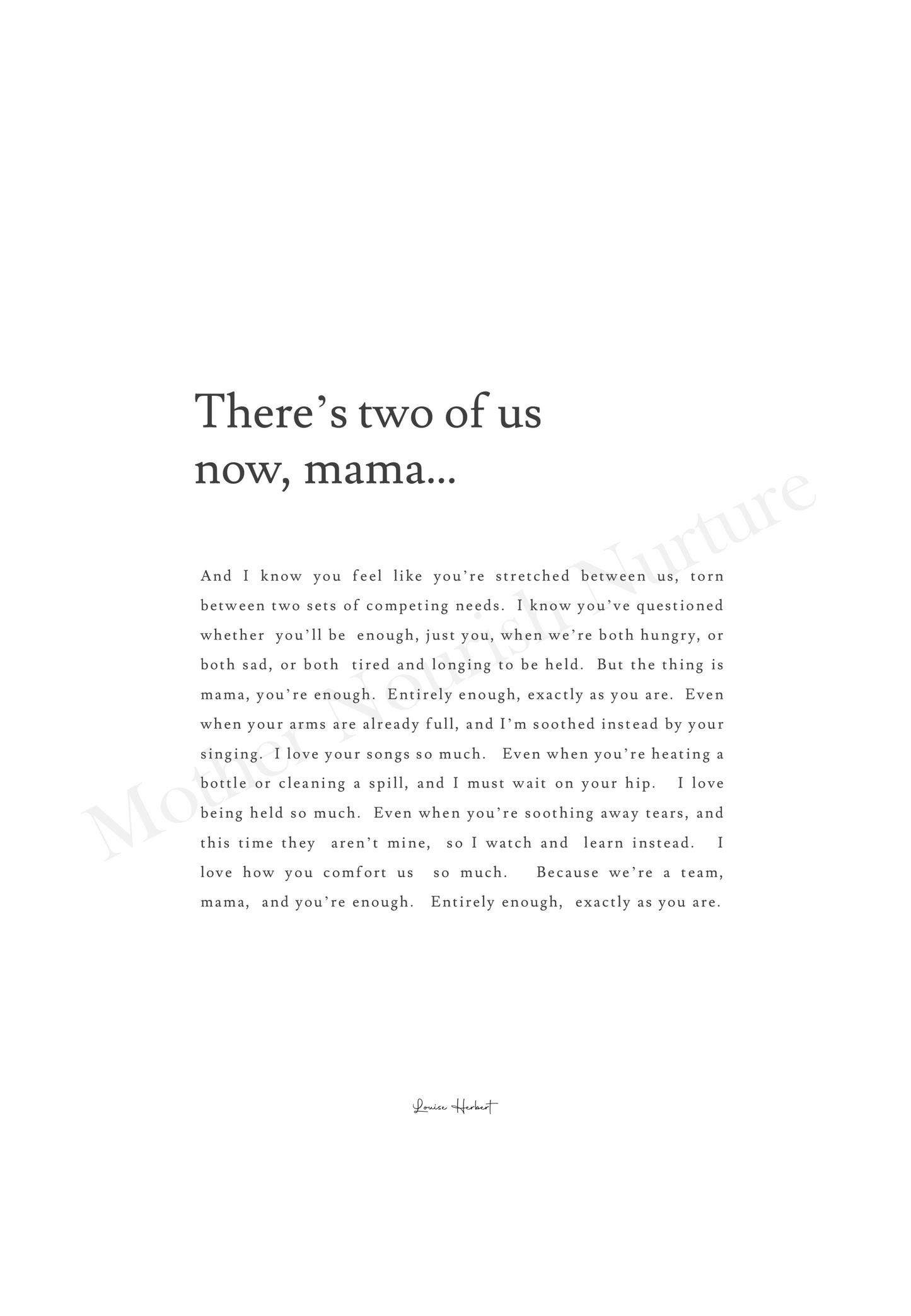 There’s Two Of Us  Now,  Mama - Digital PDF