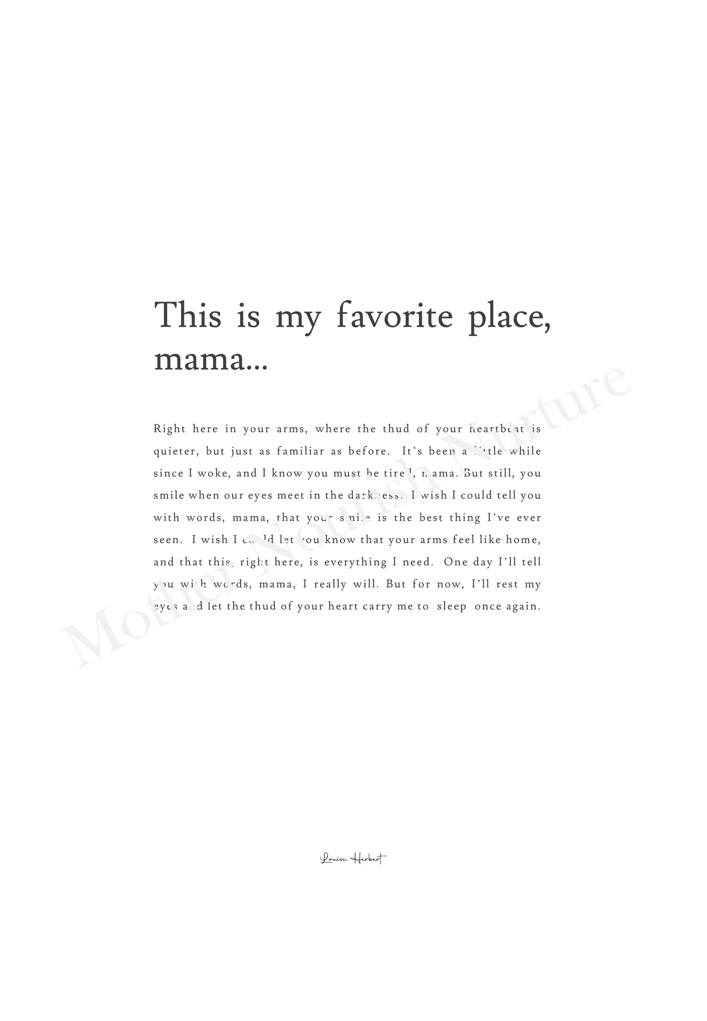 This Is My Favorite Place, Mama - Digital PDF