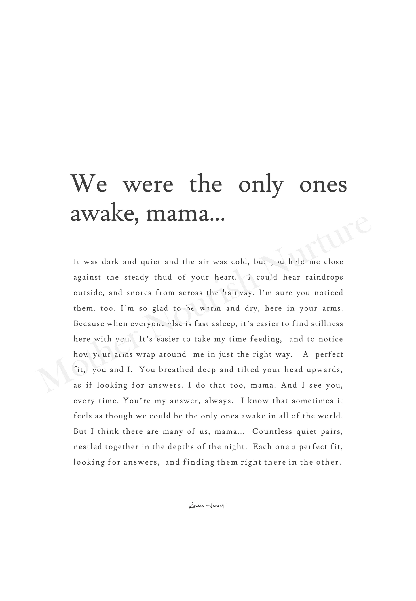 ﻿We Were The Only Ones Awake, Mama - Digital PDF
